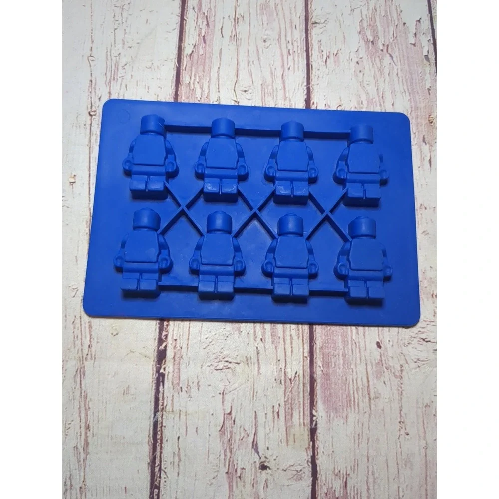 Lego Mini Figure Silicone Mold Tray Blue Chocolate Candy Ice Cubes Small